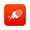 Burning golf ball icon digital red Royalty Free Stock Photo