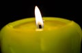 Burning candle on black background close up Royalty Free Stock Photo