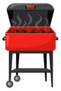 Burning grill cartoon icon. Summer hot barbecue