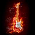 Burning guitar