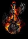 Burning guitar