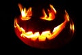 Burning halloween pumpkin