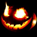 Burning halloween pumpkin