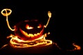 Burning halloween pumpkin