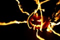 Burning halloween pumpkin