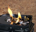 Burning hard drive Royalty Free Stock Photo