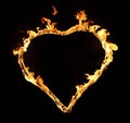 Burning heart with flames. Isolated