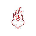 Burning heart icon graphic design template vector illustration Royalty Free Stock Photo