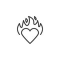 Burning Heart line icon