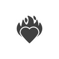 Burning Heart vector icon