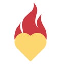 Burning, heart Vector Icon editable Royalty Free Stock Photo
