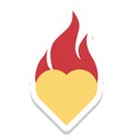 Burning, heart Vector Icon editable Royalty Free Stock Photo