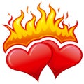 Burning hearts Royalty Free Stock Photo