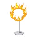 Burning hoop icon, cartoon style