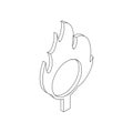 Burning hoop icon, isometric 3d Royalty Free Stock Photo