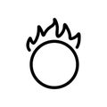 Burning hoop icon vector. Isolated contour symbol illustration