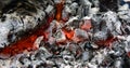 burning hot coal in the grill close up Royalty Free Stock Photo