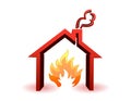 Burning house Royalty Free Stock Photo