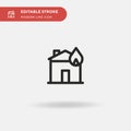 Burning House Simple vector icon. Illustration symbol design template for web mobile UI element. Perfect color modern pictogram on Royalty Free Stock Photo
