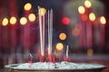 Burning incense in Chinese temple