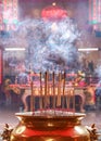 Burning incense joss sticks Royalty Free Stock Photo