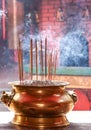 Burning incense joss sticks Royalty Free Stock Photo