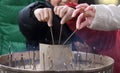 Burning incense, Nara, Japan Royalty Free Stock Photo