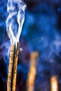 Burning incense stick Royalty Free Stock Photo