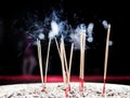 Burning incense stick with smoke Royalty Free Stock Photo