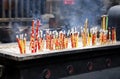 Burning incense sticks Royalty Free Stock Photo