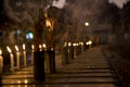 Burning Incense sticks and candle Royalty Free Stock Photo