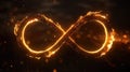 Burning infinity symbol. Eternity sign on fire. Isolated on black background. AI Generated Royalty Free Stock Photo