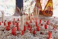 burning joss sticks for praying and worship Royalty Free Stock Photo