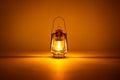 Burning kerosene lamp background Royalty Free Stock Photo