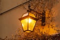 a burning lantern on the street in Verona, Italy Royalty Free Stock Photo