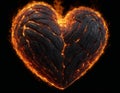 Burning Lava Heart. Fiery Passion Embodied In A Flaming Heart.