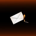 Burning letter end burning match Royalty Free Stock Photo