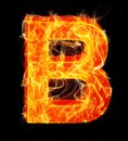 Burning letters as alphabet type B Royalty Free Stock Photo