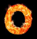 Burning letters as alphabet type O Royalty Free Stock Photo