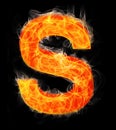 Burning letters as alphabet type S Royalty Free Stock Photo
