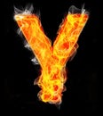 Burning letters as alphabet type Y