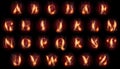 Burning letters set Royalty Free Stock Photo