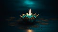 burning lotus flower the divine beauty, in the style of dark cyan and bronze, festive atmosphere Royalty Free Stock Photo