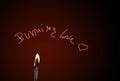 Burning love, a couple of matches burning of love. Royalty Free Stock Photo