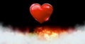 Burning love heart fire