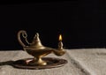 Burning magic lamp of aladdin