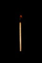 Burning match on a completely black background Royalty Free Stock Photo