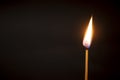 Burning match flame black background Royalty Free Stock Photo