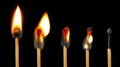 Burning Match Series Royalty Free Stock Photo