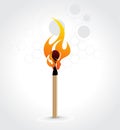 Burning match stick Royalty Free Stock Photo